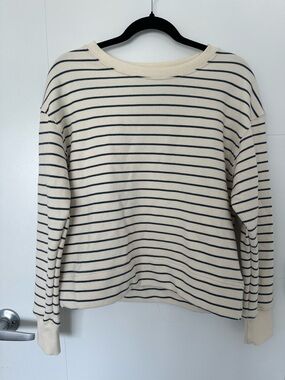 Perfectwhitetee Tyler French Terry Stripe Pullover Sweatshirt